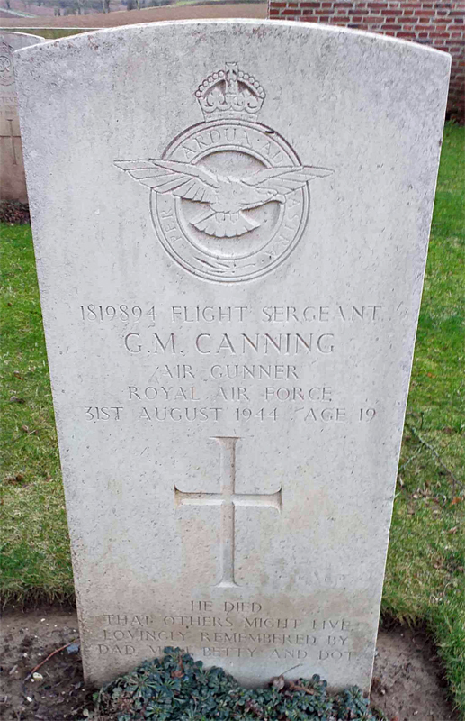 F/Sgt Geoffrey Maurice Canning<br /><br /><br />died on active duty - August 31st, 1944